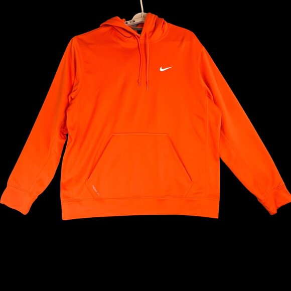 Nike Mens XL Therma-Fit Orange Pullover Hoodie Pockets Draw String Fleece Lined - Picture 11 of 11
